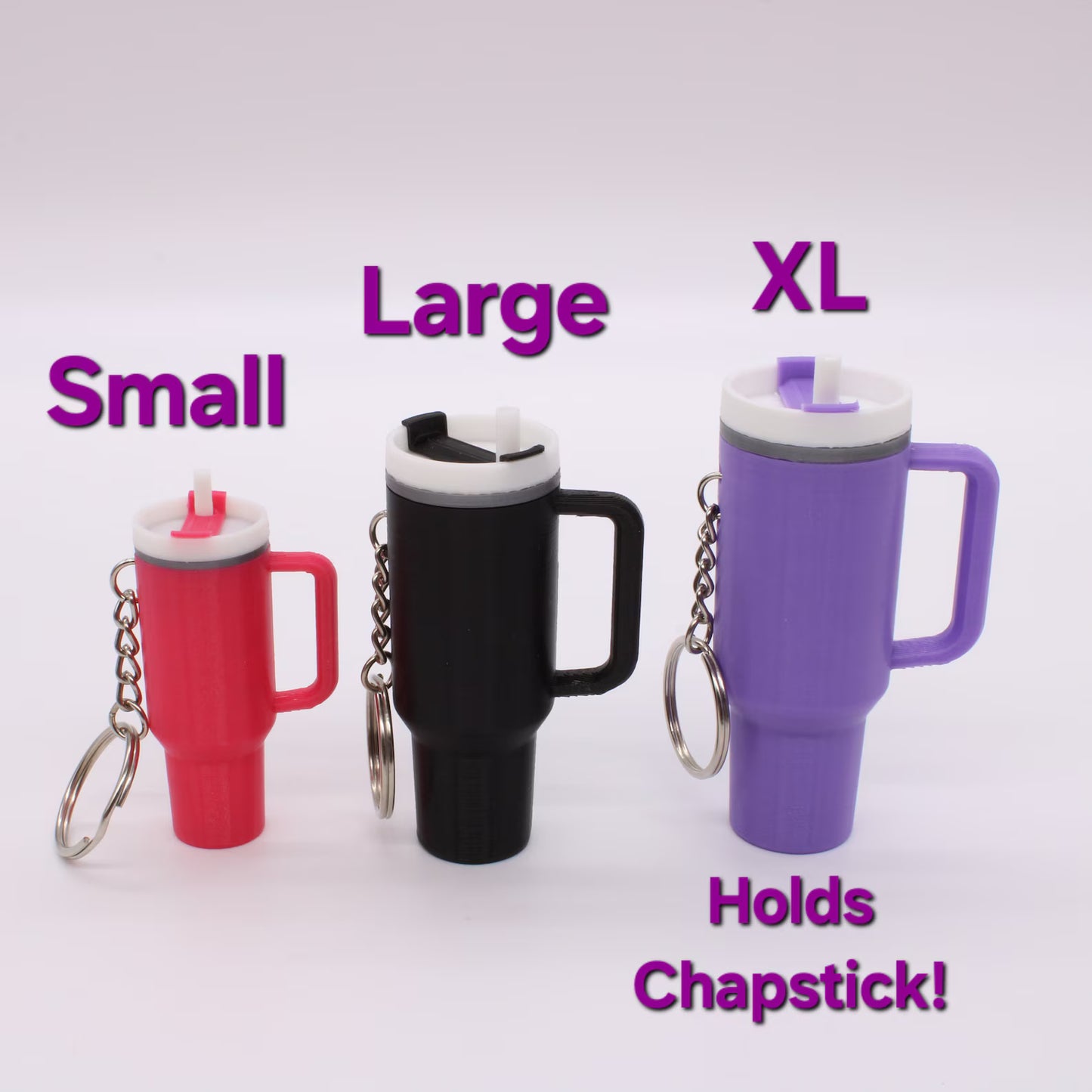 Mini Tumbler Keychain – Mini Lip Balm Storage Keyring Gift for Stanley Fans